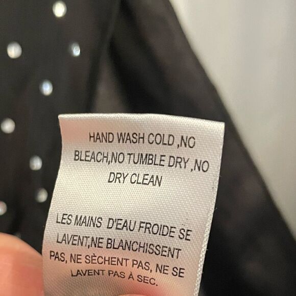 EUC Ronny Kobo Astrid Crystal Dress Black Polka Dot Party Sz. S - Picture 7 of 9